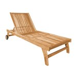 Bain de soleil en teck avec roulettes - Wayne