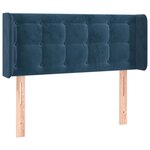vidaXL Tête de lit avec oreilles Bleu foncé 103x16x78/88 cm Velours