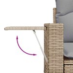 vidaXL Ensemble de canapé de jardin 9 Pièces Beige polyrotin