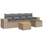 vidaXL Salon de jardin avec coussins 6 Pièces beige résine tressée