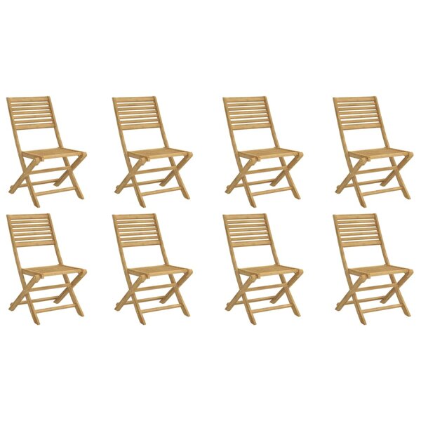 vidaXL Chaises pliables de jardin lot de 8 bois massif d'acacia