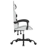 vidaXL Chaise de jeu Blanc et noir Similicuir