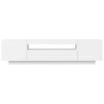 vidaXL Meuble TV avec lumières LED blanc 160x35x40 cm