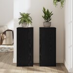 vidaXL Supports de plantes 2 Pièces Chêne noir 30x30x70 cm Bois reconstitué