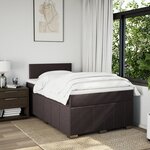 vidaXL Sommier à lattes de lit et matelas marron foncé 120x190cm tissu