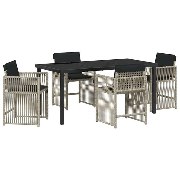 vidaXL Ensemble de salle à manger pour jardin 5 Pièces Gris clair