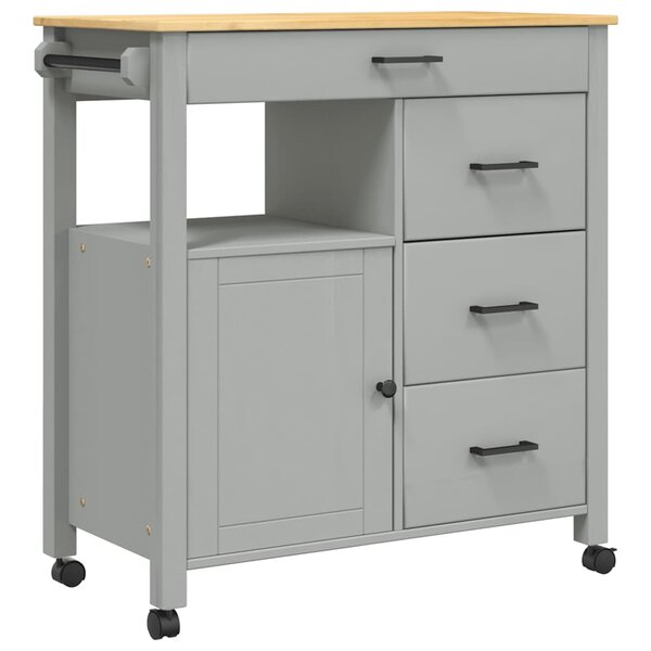 vidaXL Chariot de cuisine MONZA 84x40x88 5 cm bois massif de pin