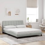 vidaXL Cadre de lit avec LED sans matelas Hanko gris clair 160x200cm velours