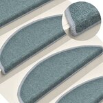 vidaXL Tapis de marches d'escalier 15 Pièces Bleu 56x17x3 cm