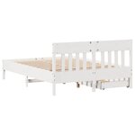 vidaXL Cadre de lit sans matelas blanc 135x190 cm bois de pin massif