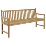 vidaXL Banc de jardin avec coussin beige 175 cm Bois de teck massif