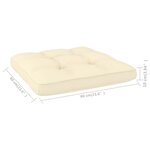 vidaXL Coussins de palette 2 Pièces crème tissu