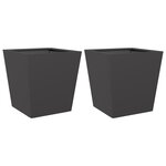 vidaXL Jardinières 2 Pièces noir 40x40x40 cm acier