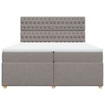 vidaXL Sommier à lattes de lit avec matelas Taupe 200x200 cm Tissu