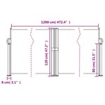 vidaXL Auvent latéral rétractable vert foncé 120x1200 cm