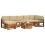 vidaXL Ensemble de canapés d'extérieur 8 Pièces Naturel et Beige