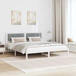 vidaXL Cadre de lit Gris clair 160 x 200 cm Pin massif