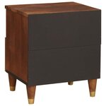 vidaXL Cabinet de chevet avec tiroir 2 Pièces Marron 40 x 33 x 46 cm