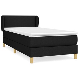vidaXL Sommier à lattes de lit et matelas Noir 80x200 cm Tissu