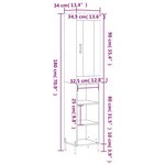 vidaXL Buffet haut Gris béton 34 5x34x180 cm Bois d'ingénierie