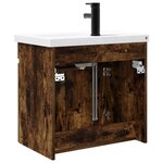 vidaXL Meuble de salle de bain avec robinet Chêne fumé