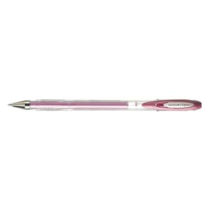 Roller encre gel Signo UM120NM pointe moyenne 0,7mm rose métal x 12 UNI-BALL