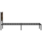vidaXL Cadre de lit en métal sans matelas chêne fumé 107x203 cm