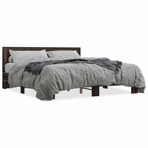 vidaXL Cadre de lit sans matelas chêne marron 200x200 cm