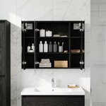 vidaXL Armoire Miroir de Salle de Bain Chêne noir 73 5 x 16 x 62 5 cm