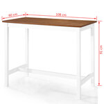 vidaXL Table et tabouret de bar 5 Pièces Bois massif