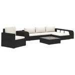 vidaXL Salon de jardin 8 Pièces avec coussins Résine tressée Noir