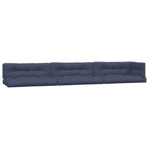 vidaXL Coussins palette lot de 7 tissu bleu marine