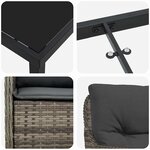 vidaXL Ensemble de salle à manger pour jardin 7 Pièces Gris Poly rotin