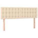 vidaXL Sommier à lattes de lit avec matelas Crème 140x200 cm Tissu