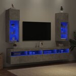 vidaXL Meubles TV avec lumières LED 2 Pièces gris béton 30 5x30x90 cm