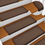 vidaXL Tapis d'escalier 30 pièces 65 x 21 x 4 cm Marron café Bord rectangulaire