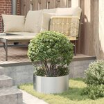 vidaXL Cache-pot de jardin Argent 40 x 40 x 20 cm Acier galvanisé