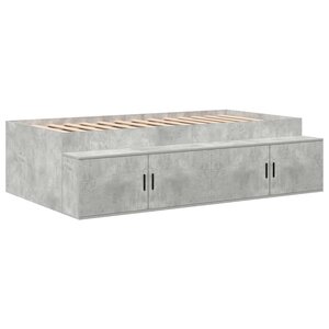 vidaXL Cadre de lit avec rangement Gris béton 90 x 190 cm