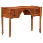 Bureau table poste de travail meuble d'ordinateur informatique étude avec tiroirs 110 x 50 x 76 cm bois d'acacia solide brun 02_0023463