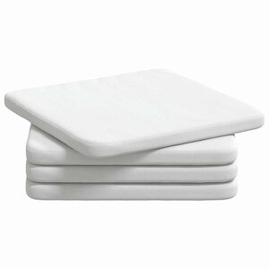 vidaXL Coussins de siège 4 Pièces Blanc 40 x 40 x 3 cm tissu