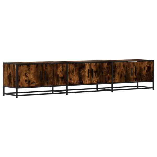 vidaXL Meuble TV chêne fumé 210x35x41 cm bois d'ingénierie