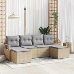 vidaXL Ensemble de canapé de jardin 6 Pièces Beige  Gris clair