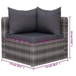 vidaXL Salon de jardin 8 Pièces avec coussins résine tressée gris