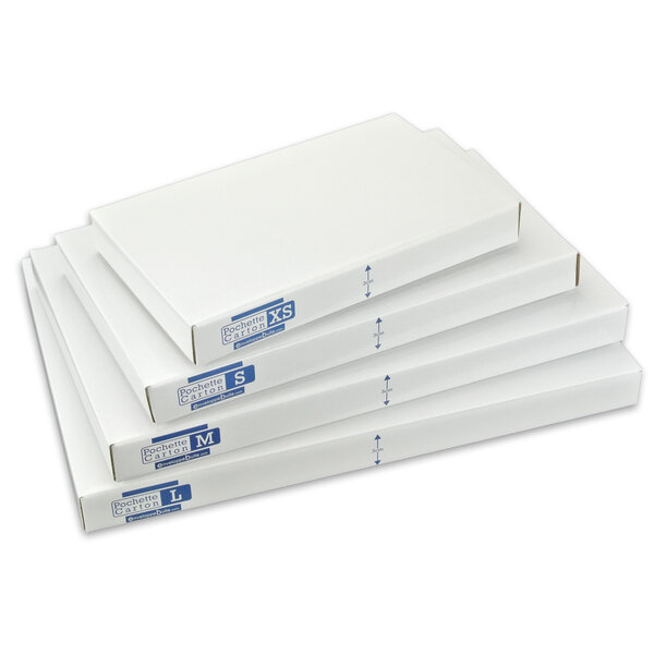 Lot de 10 boîtes pochettes carton m - hauteur 3cm - format 215x335 mm