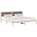 vidaXL Cadre de lit avec tête de lit Taupe 200 x 200 cm Pin massif