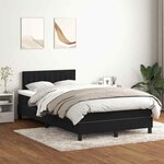 vidaXL Sommier à lattes de lit avec matelas noir 120x210 cm velours