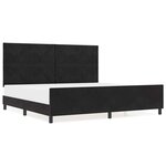 vidaXL Cadre de lit avec tête de lit Noir 200 x 200 cm Velours