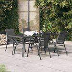 vidaXL Ensemble à manger de jardin 5 Pièces Gris et noir