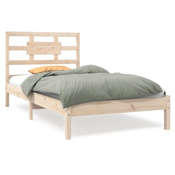 vidaXL Cadre de lit bois massif 90x190 cm simple
