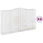 vidaXL Paniers à gabions arqués 6 Pièces 400x50x220/240 cm Fer galvanisé
